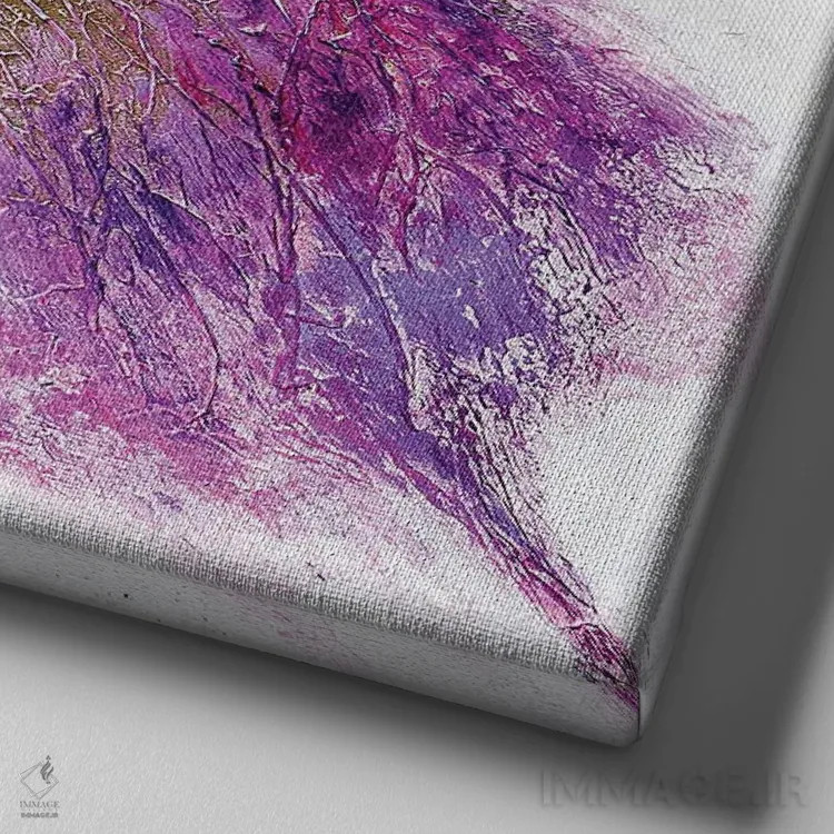 تابلو پروانه صورتی اثر ایرینا رومیانسهوا - نمای نزدیک بافت بوم
