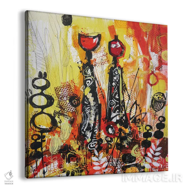 تابلو زنان قبیلهای آفریقایی ۱ اثر ایرینا رومیانسهوا - نمای پرسپکتیو محصول