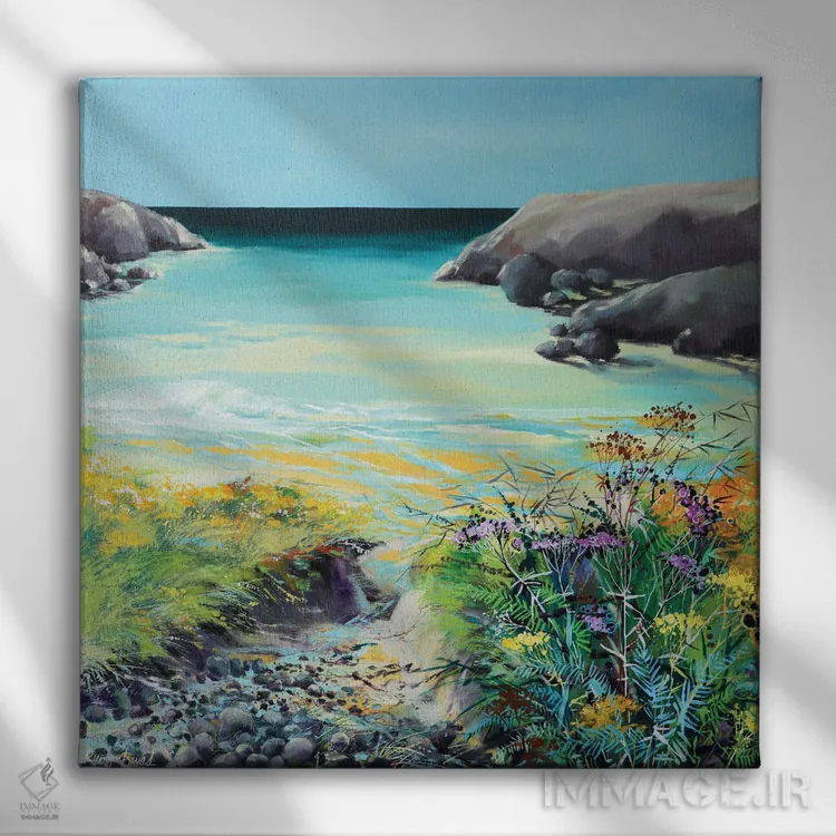 تابلو ساحل کورنوال ۲ اثر ایرینا رومیانسهوا - نمای روبهرو روی دیوار