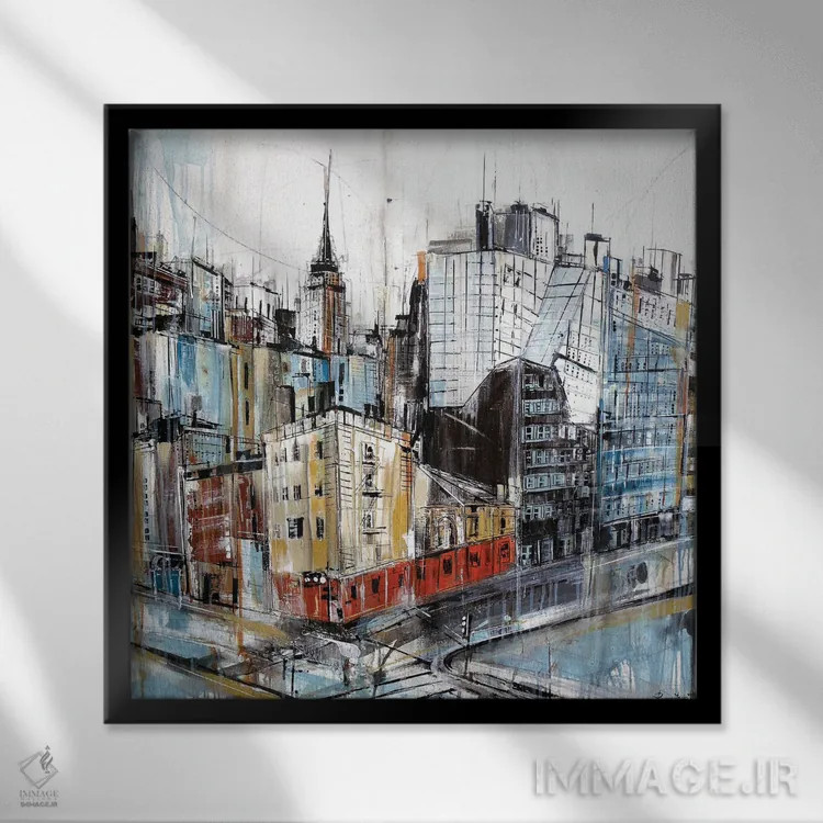 تابلو خیابانهای نیویورک اثر ایرینا رومیانسهوا - نمای قابدار مشکی