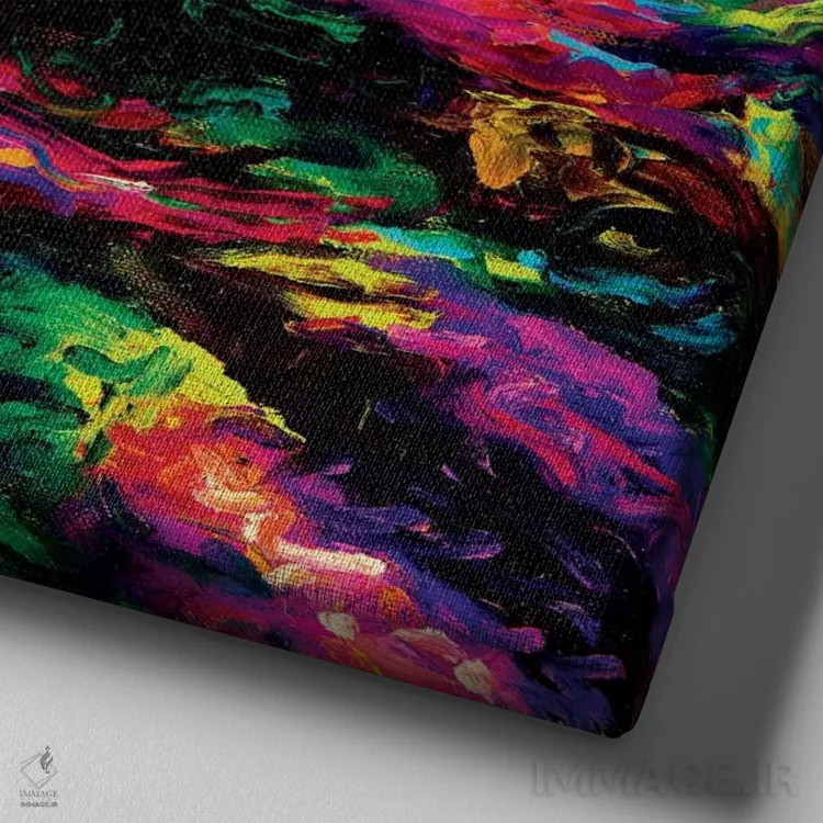 تابلو غوطهور در ماهی ساکای (پایگاه ماهی آزاد) اثر آیریس اسکات - نمای نزدیک بافت بوم