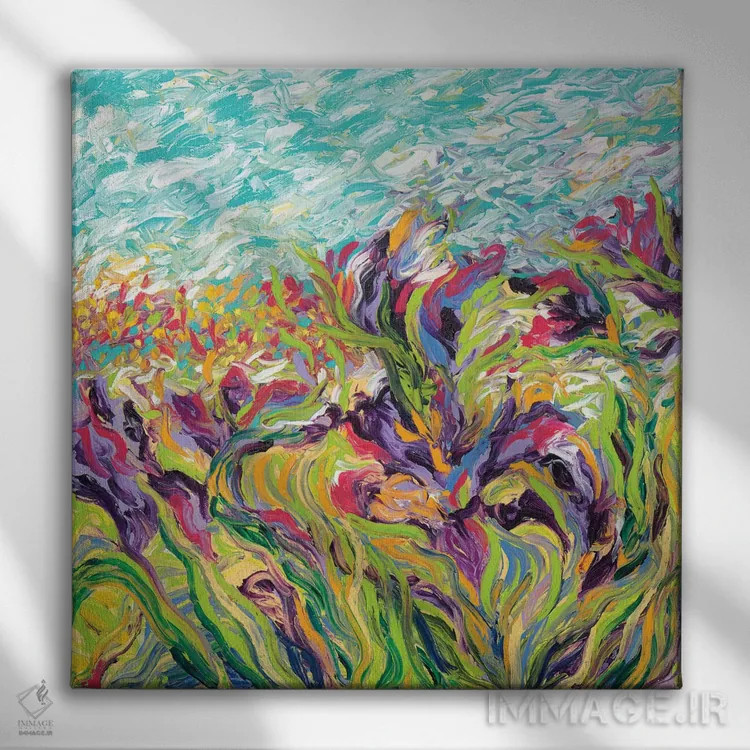 تابلو زنبقها ۱ اثر آیریس اسکات - نمای روبهرو روی دیوار