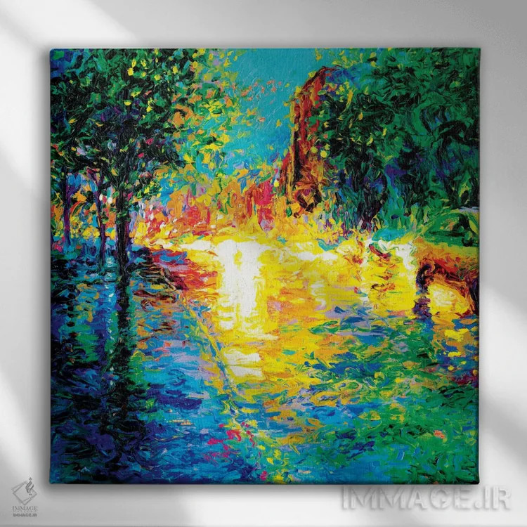 تابلو سپیدهدم بروکلین اثر آیریس اسکات - نمای روبهرو روی دیوار