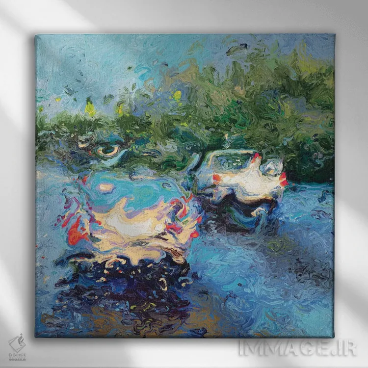 تابلو پانل دوم دو لت خیابانهای گریسای (نقاشی سیاهسفید) اثر آیریس اسکات - نمای روبهرو روی دیوار