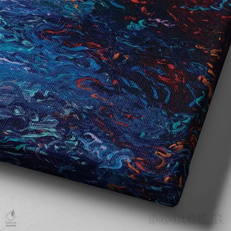 تابلو بازار شناور تایلند من اثر آیریس اسکات - نمای نزدیک بافت بوم