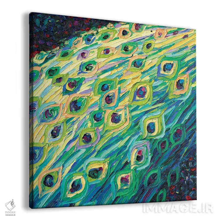 تابلو تابلوی دو بخشی طاووس سیاه بخش اول اثر آیریس اسکات - نمای پرسپکتیو محصول