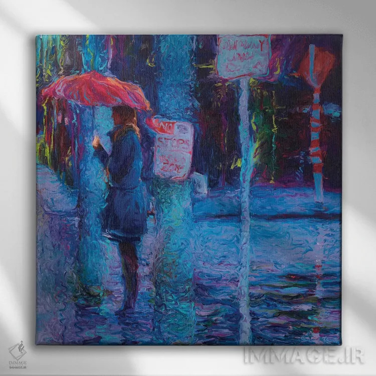 تابلو توقفی در فرمونت نیست اثر آیریس اسکات - نمای روبهرو روی دیوار