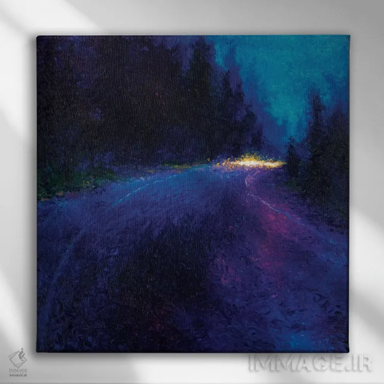 تابلو جادهٔ کبالت آبی اثر آیریس اسکات - نمای روبهرو روی دیوار