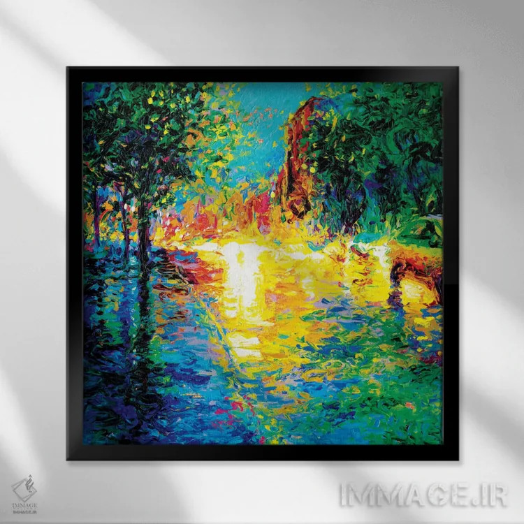 تابلو سپیدهدم بروکلین اثر آیریس اسکات - نمای قابدار مشکی