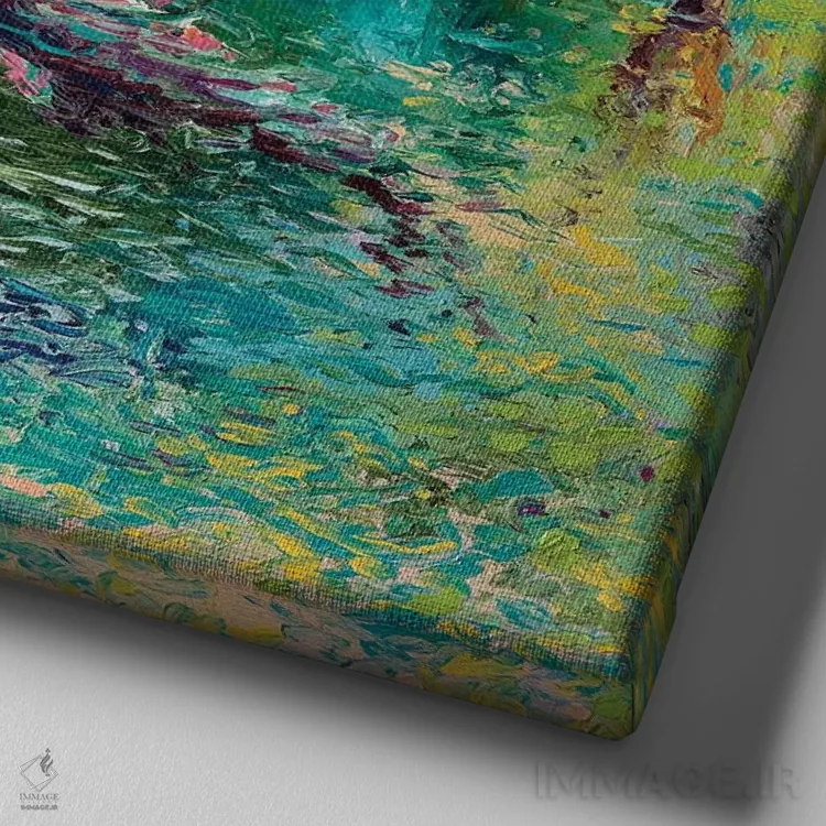 تابلو پانل دوم دو لت طاووس اثر آیریس اسکات - نمای نزدیک بافت بوم