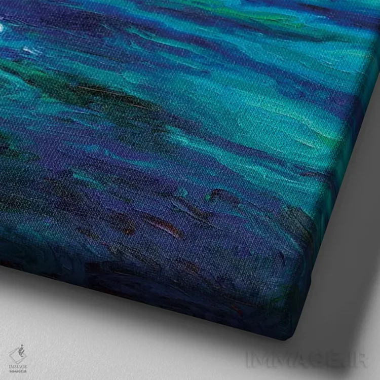 تابلو مرغ دریایی (اشاره به ماهی تن کنسروی) اثر آیریس اسکات - نمای نزدیک بافت بوم