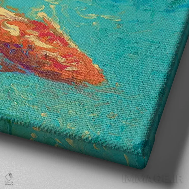 تابلو نوئه (اسپانیایی به معنی شماره ۹) اثر آیریس اسکات - نمای نزدیک بافت بوم