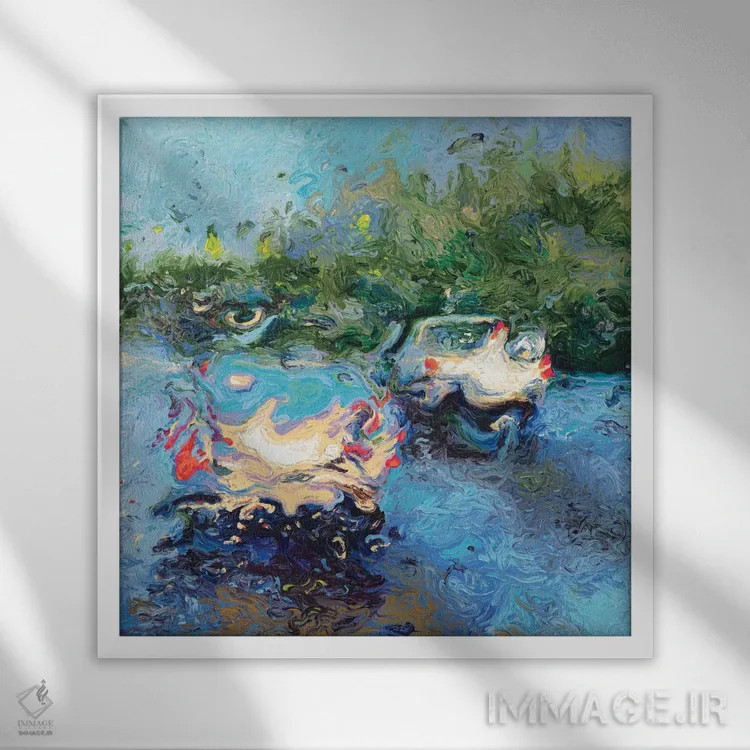 تابلو پانل دوم دو لت خیابانهای گریسای (نقاشی سیاهسفید) اثر آیریس اسکات - نمای قابدار سفید