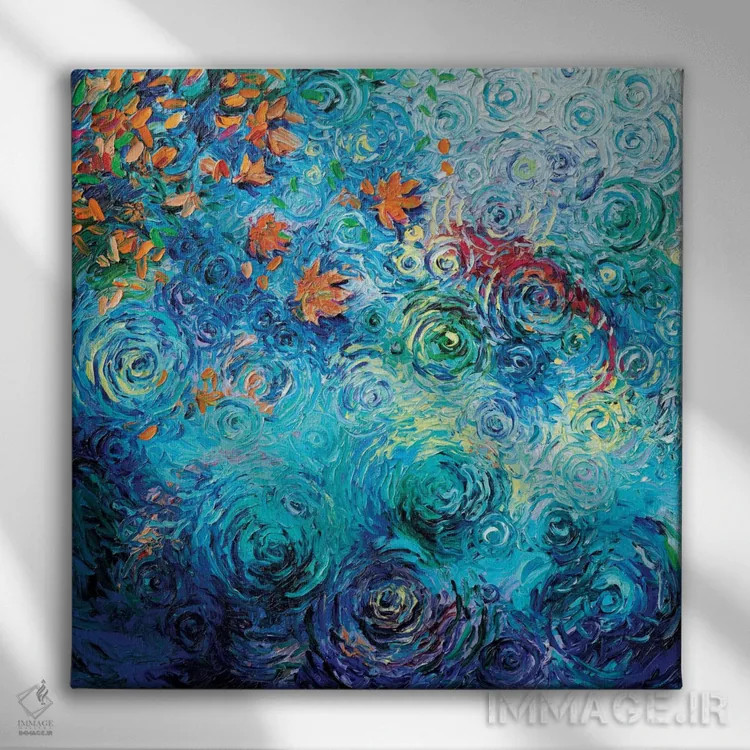 تابلو سالمون ساکآی رودخانه سبز اثر آیریس اسکات - نمای روبهرو روی دیوار