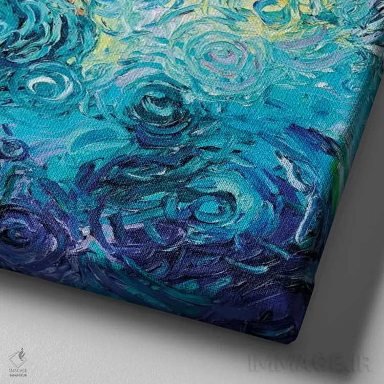 تابلو سالمون ساکآی رودخانه سبز اثر آیریس اسکات - نمای نزدیک بافت بوم