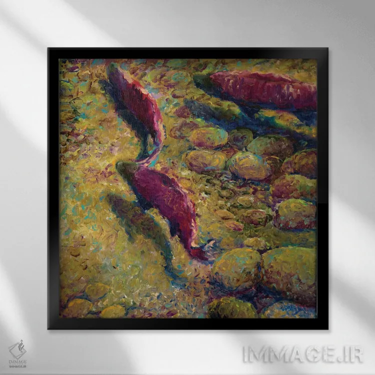 تابلو نهر چوب پنبه اثر آیریس اسکات - نمای قابدار مشکی