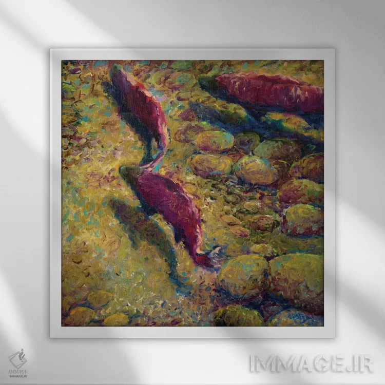 تابلو نهر چوب پنبه اثر آیریس اسکات - نمای قابدار سفید