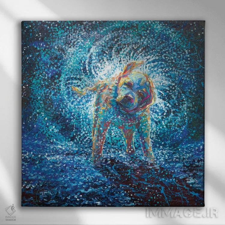 تابلو دوباره اجرا کن سم (ارجاع به فیلم) اثر آیریس اسکات - نمای روبهرو روی دیوار