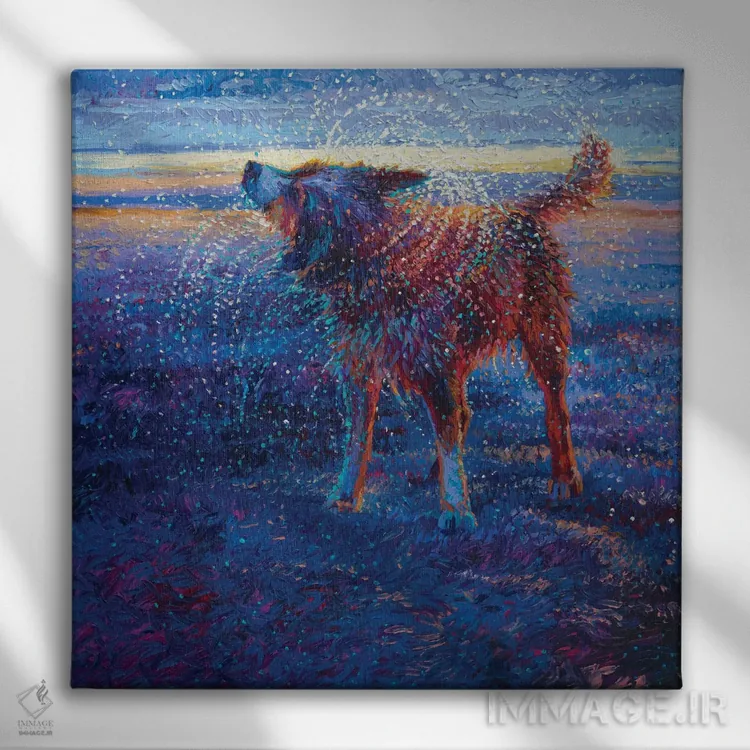 تابلو سگ ساحلی اثر آیریس اسکات - نمای روبهرو روی دیوار