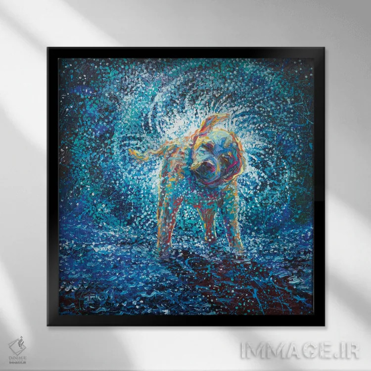 تابلو دوباره اجرا کن سم (ارجاع به فیلم) اثر آیریس اسکات - نمای قابدار مشکی