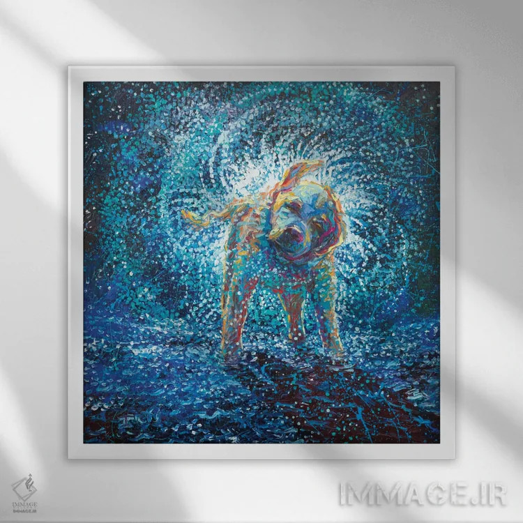 تابلو دوباره اجرا کن سم (ارجاع به فیلم) اثر آیریس اسکات - نمای قابدار سفید