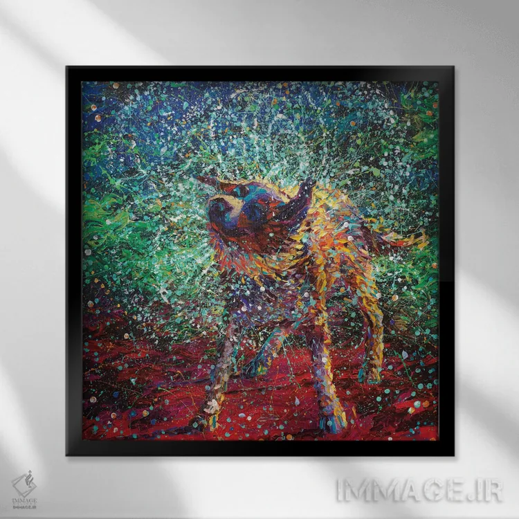 تابلو کولی (نژاد سگ) اثر آیریس اسکات - نمای قابدار مشکی