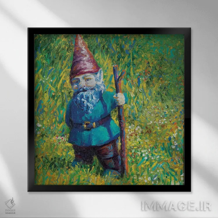 تابلو کوتولهٔ باغچه اثر آیریس اسکات - نمای قابدار مشکی