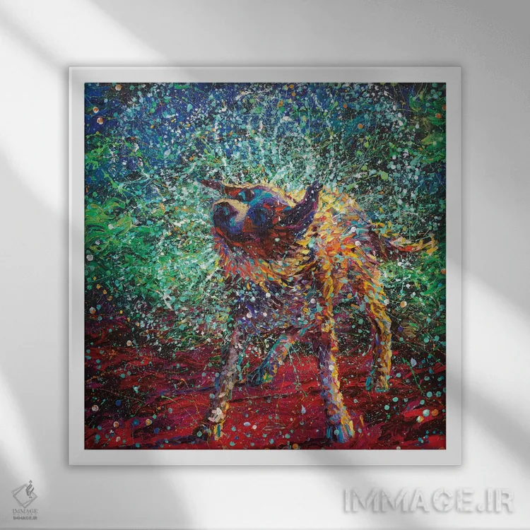 تابلو کولی (نژاد سگ) اثر آیریس اسکات - نمای قابدار سفید