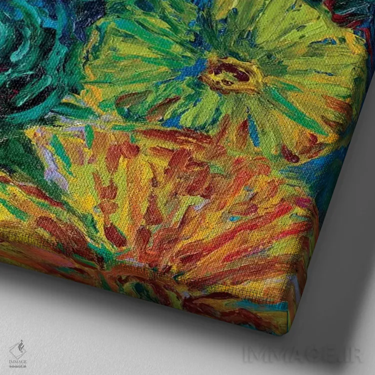 تابلو دیهچی (ده به زبان ایتالیایی) اثر آیریس اسکات - نمای نزدیک بافت بوم