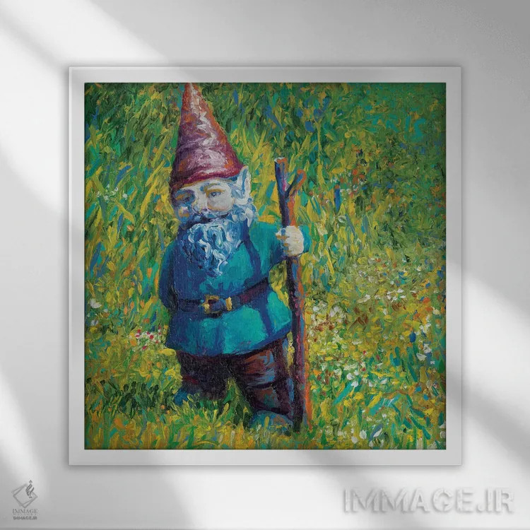 تابلو کوتولهٔ باغچه اثر آیریس اسکات - نمای قابدار سفید