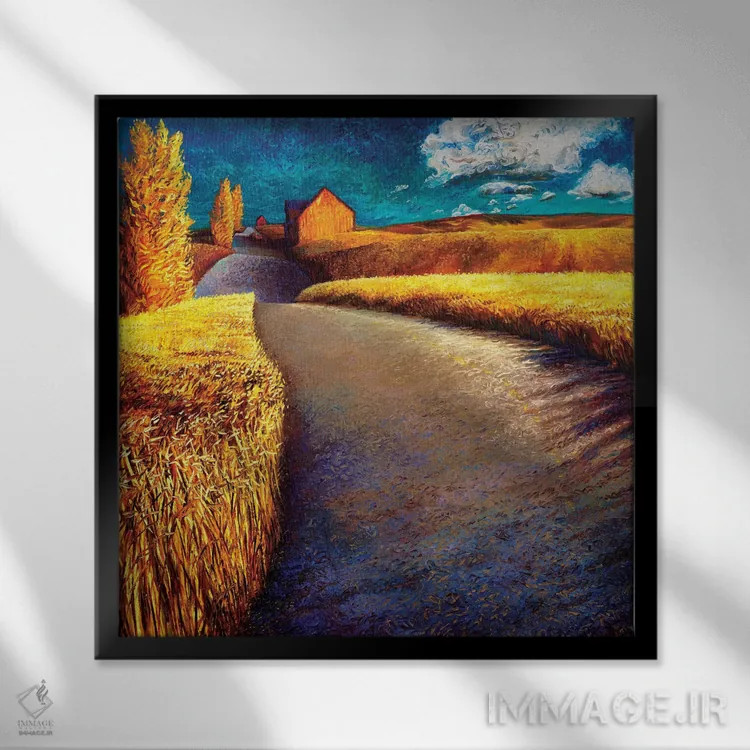 تابلو گندم نجواگر اثر آیریس اسکات - نمای قابدار مشکی