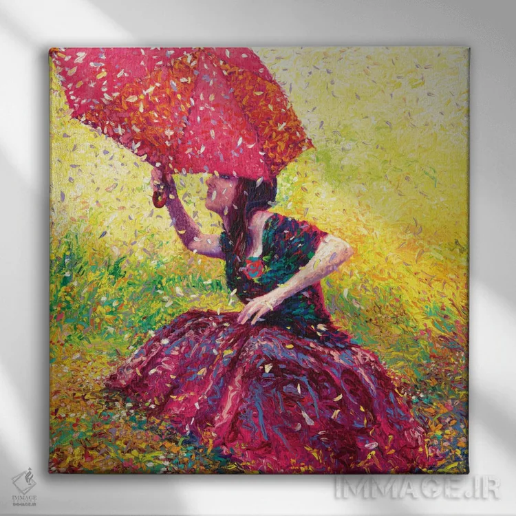 تابلو باران شکوفه سیب اثر آیریس اسکات - نمای روبهرو روی دیوار