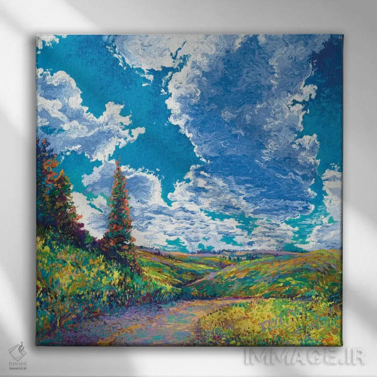 تابلو لبهٔ جادهٔ دره اثر آیریس اسکات - نمای روبهرو روی دیوار