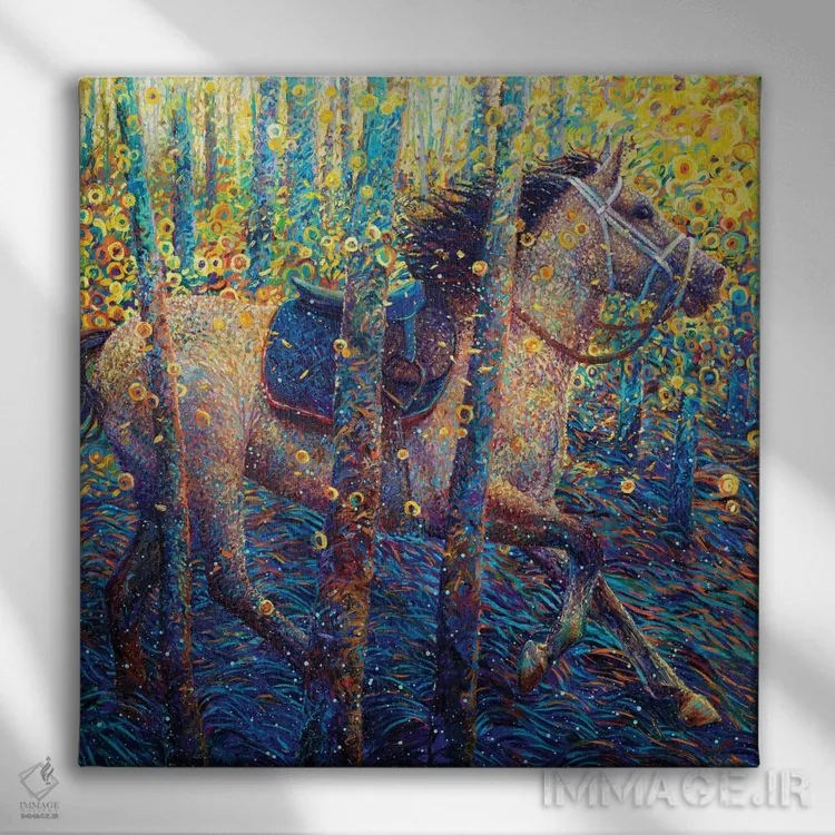 تابلو نَپالم در صبح (ارجاع به فیلم) اثر آیریس اسکات - نمای روبهرو روی دیوار