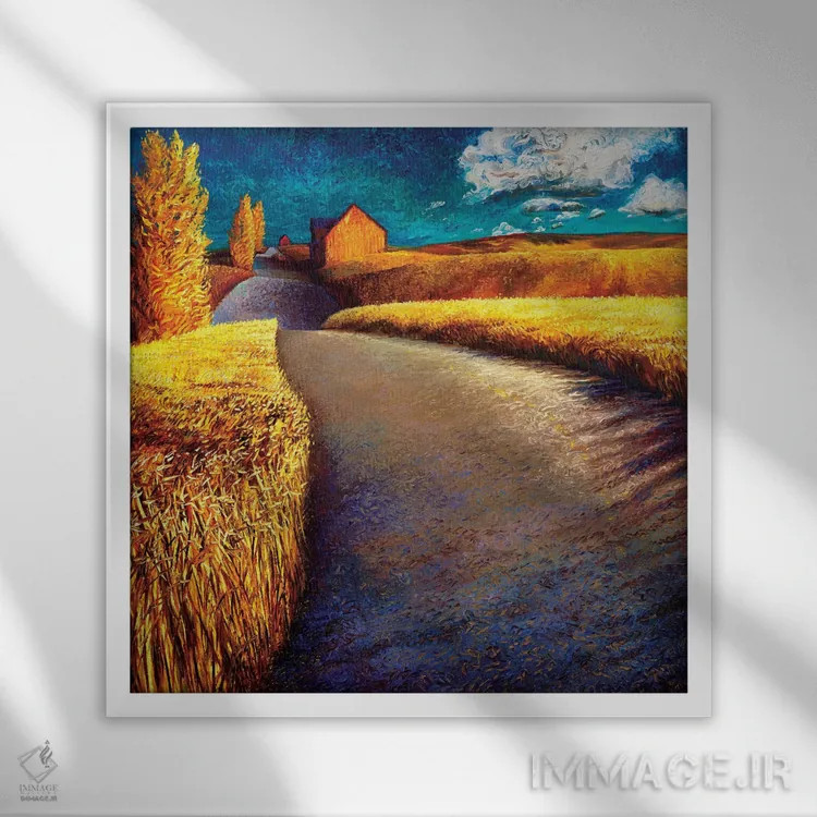 تابلو گندم نجواگر اثر آیریس اسکات - نمای قابدار سفید