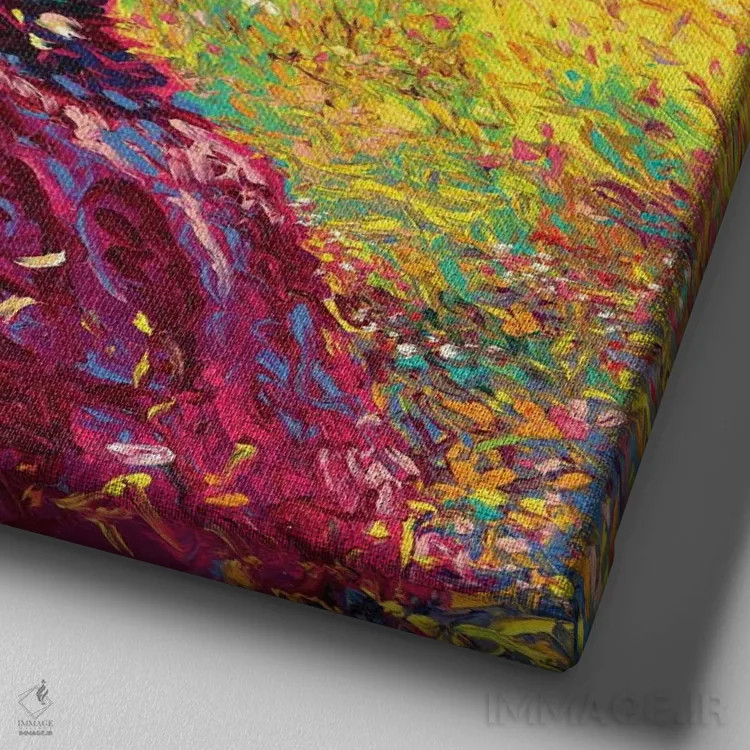 تابلو باران شکوفه سیب اثر آیریس اسکات - نمای نزدیک بافت بوم