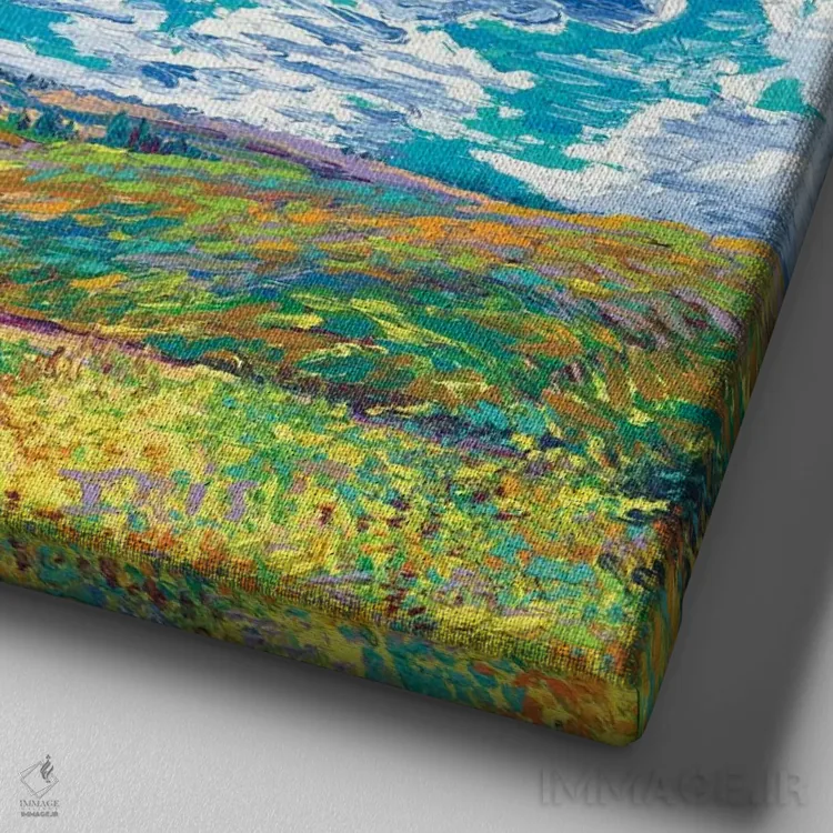 تابلو لبهٔ جادهٔ دره اثر آیریس اسکات - نمای نزدیک بافت بوم