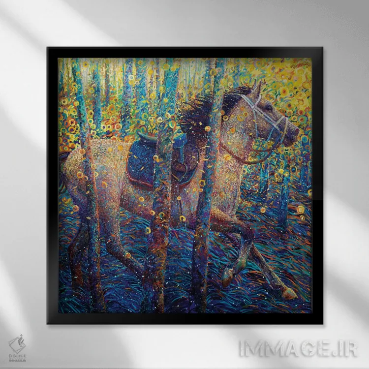 تابلو نَپالم در صبح (ارجاع به فیلم) اثر آیریس اسکات - نمای قابدار مشکی