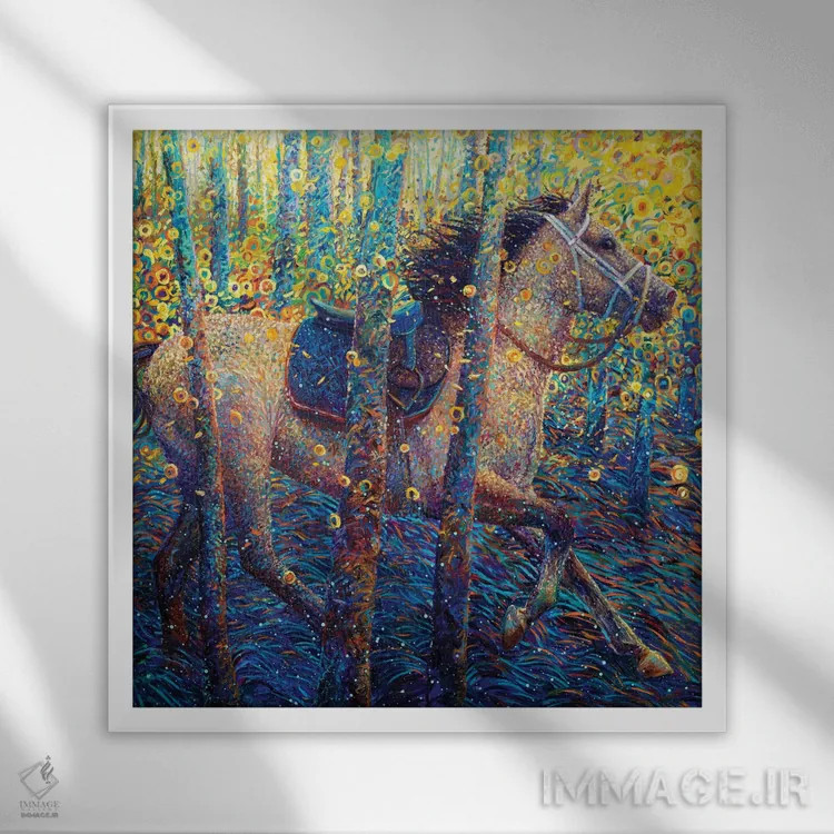 تابلو نَپالم در صبح (ارجاع به فیلم) اثر آیریس اسکات - نمای قابدار سفید