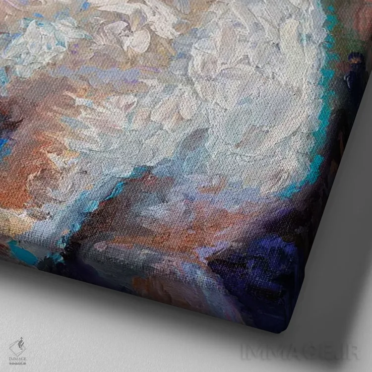 تابلو بتمن اثر آیریس اسکات - نمای نزدیک بافت بوم