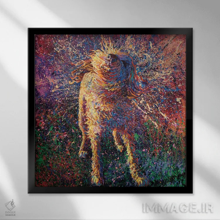 تابلو گرافیتی معلق اثر آیریس اسکات - نمای قابدار مشکی