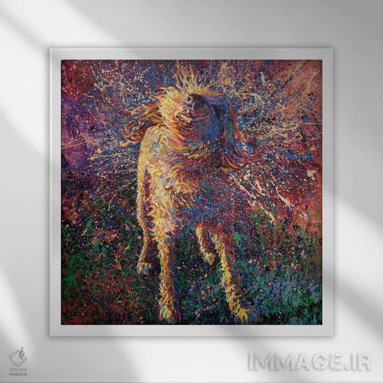 تابلو گرافیتی معلق اثر آیریس اسکات - نمای قابدار سفید