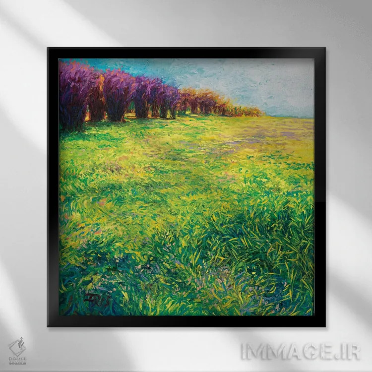 تابلو درختان تبریزی در جکسون اثر آیریس اسکات - نمای قابدار مشکی