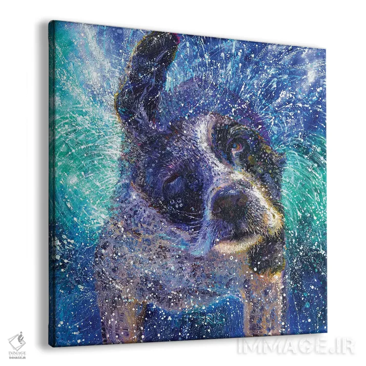 تابلو اسپنایل چرخان (نوعی سگ) اثر آیریس اسکات - نمای پرسپکتیو محصول