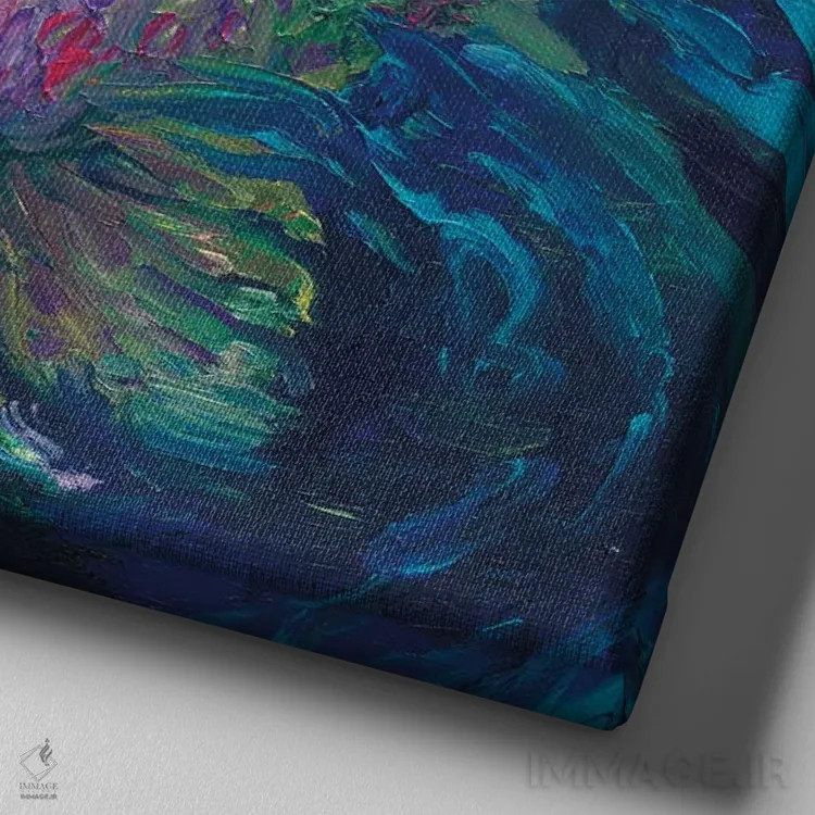 تابلو در یک برکه کوچک اثر آیریس اسکات - نمای نزدیک بافت بوم