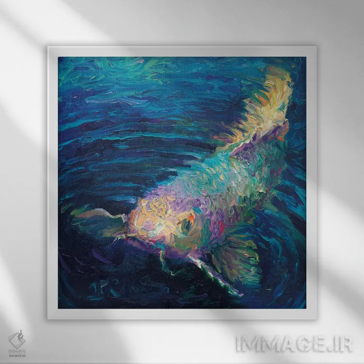 تابلو در یک برکه کوچک اثر آیریس اسکات - نمای قابدار سفید