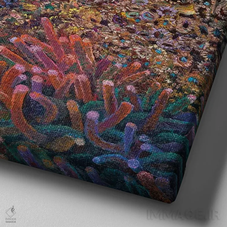 تابلو باراکودا (نوعی ماهی) اثر آیریس اسکات - نمای نزدیک بافت بوم