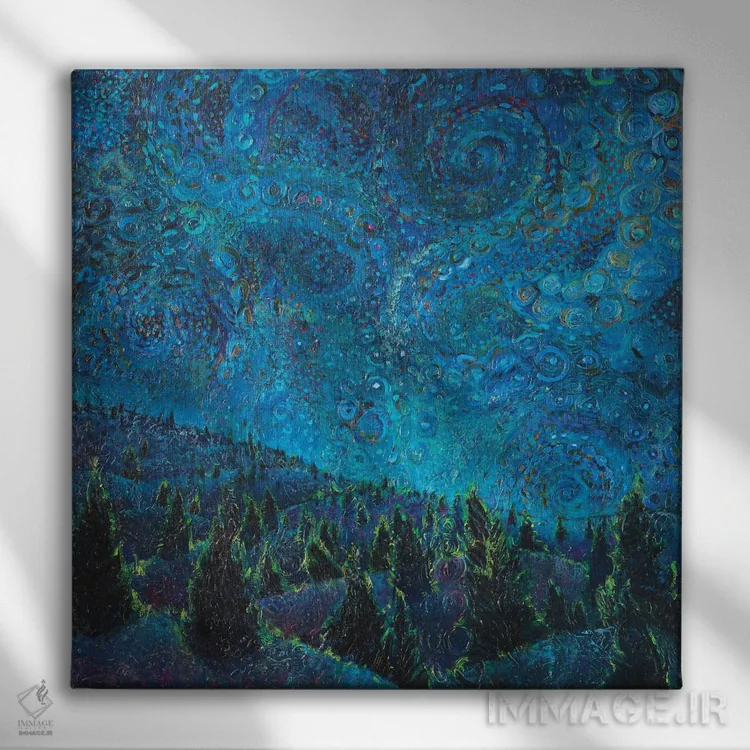 تابلو قیفاووس (صورت فلکی) اثر آیریس اسکات - نمای روبهرو روی دیوار