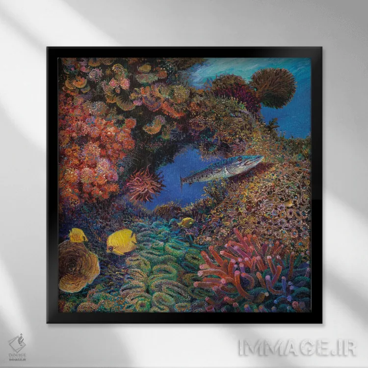 تابلو باراکودا (نوعی ماهی) اثر آیریس اسکات - نمای قابدار مشکی