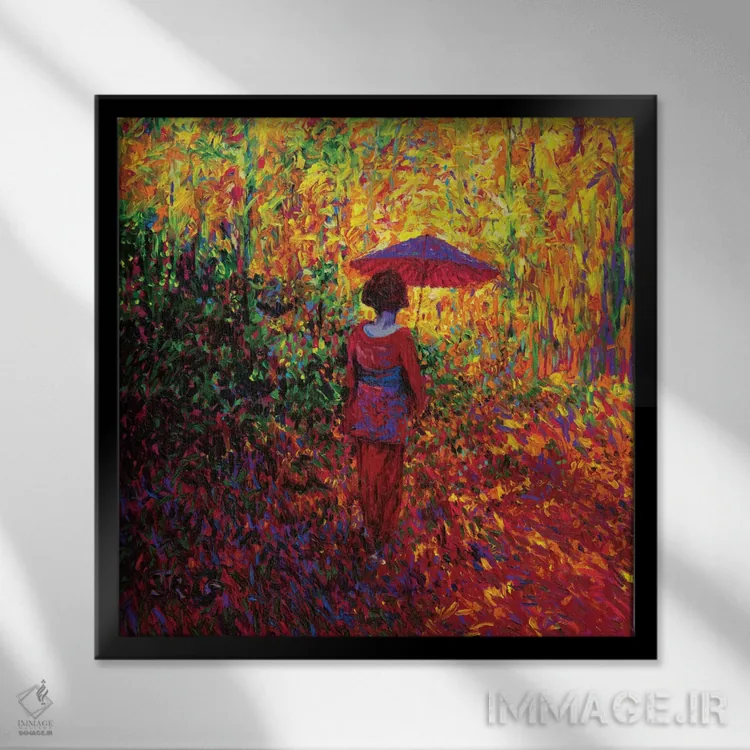 تابلو گیشا (زن هنرمند ژاپنی) اثر آیریس اسکات - نمای قابدار مشکی